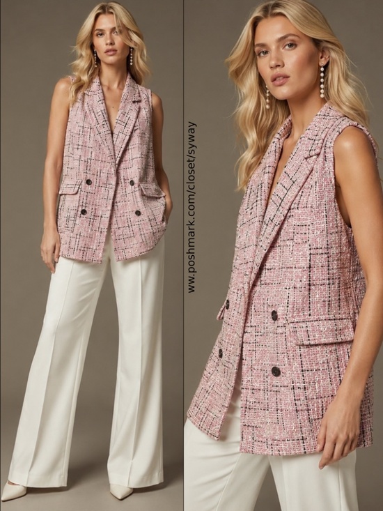 Anthropologie Jackets & Blazers - NWT Anthropologie Maeve Tweed Vest Blush Pink